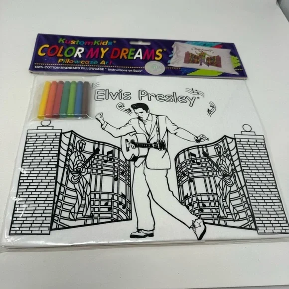 Vintage Elvis Presley Color My Dreams Pillowcase Art Kit by KustomKids NWT - Picture 8 of 8